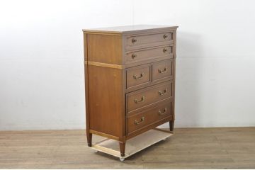 中古　美品!!　DREXEL HERITAGE(ドレクセルヘリテイジ)　Triune(トライユン)　気品溢れるエレガントなマホガニー材製チェスト(引き出し、サイドボード、サイドチェスト)(R-080128)