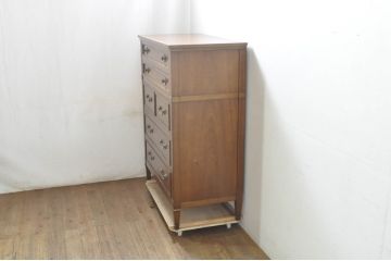 中古　美品!!　DREXEL HERITAGE(ドレクセルヘリテイジ)　Triune(トライユン)　気品溢れるエレガントなマホガニー材製チェスト(引き出し、サイドボード、サイドチェスト)(R-080128)