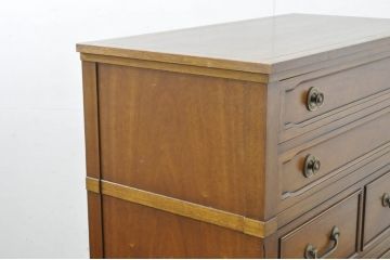 中古　美品!!　DREXEL HERITAGE(ドレクセルヘリテイジ)　Triune(トライユン)　気品溢れるエレガントなマホガニー材製チェスト(引き出し、サイドボード、サイドチェスト)(R-080128)