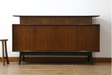 イギリスビンテージ　美品　G-PLAN(ジープラン)　BBシリーズ　Tola&Black(トーラ&ブラック)　スタイリッシュな北欧デザインのサイドボード(サイドキャビネット、戸棚、収納棚、ヴィンテージ、英国)(R-080129)