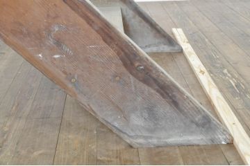 和製アンティーク　松材　素朴な木味がぬくもりを感じる時代階段(梯子段、木製階段、はしご、ラダー、ディスプレイ)(R-080136)