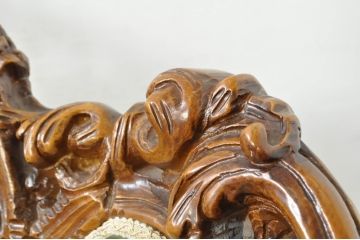 中古　イタリア製　ロココ調　華やかな彫刻が目を惹く1人掛けソファ(1P、一人掛け、ラウンジチェア、アームチェア、サロンチェア)(R-080155)