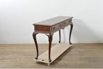 中古　アメリカ　センチュリー社(CENTURY)　スラリと伸びた猫脚がおしゃれなコンソールテーブル(薄型デスク、机、ワークデスク、サイドテーブル、在宅用、在宅ワーク用)(定価約70万円)(R-080158)