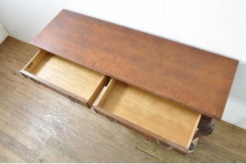 中古　アメリカ　センチュリー社(CENTURY)　スラリと伸びた猫脚がおしゃれなコンソールテーブル(薄型デスク、机、ワークデスク、サイドテーブル、在宅用、在宅ワーク用)(定価約70万円)(R-080158)