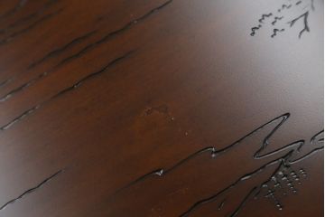 中古　希少モデル　DREXEL HERITAGE(ドレクセルヘリテイジ)　彫刻入り　異国情緒あふれるシノワズリ様式のコンソールテーブル(薄型デスク、机、ワークデスク、サイドテーブル、在宅用、在宅ワーク用)(R-080159)