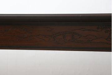 中古　希少モデル　DREXEL HERITAGE(ドレクセルヘリテイジ)　彫刻入り　異国情緒あふれるシノワズリ様式のコンソールテーブル(薄型デスク、机、ワークデスク、サイドテーブル、在宅用、在宅ワーク用)(R-080159)