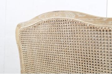 中古　美品　サラグレース(Sarah Grace)取り扱い　フランス　BLANC D'IVOIRE(ブランディボワール)　リネン生地　フレンチーシャビーな2Pソファ(二人掛け、アームソファ)(定価約44万円)(R-080161)