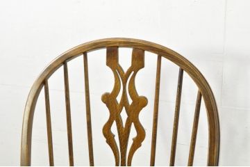 中古　国産職人手作り　くつろぎ時間におすすめの作りの良いロッキングチェア(板座チェア、アームチェア、揺り椅子、イス)(R-080165)
