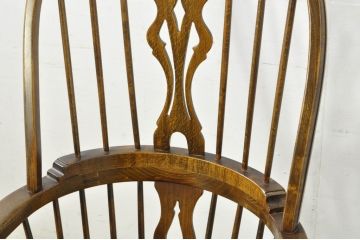 中古　国産職人手作り　くつろぎ時間におすすめの作りの良いロッキングチェア(板座チェア、アームチェア、揺り椅子、イス)(R-080165)