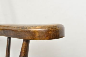 中古　国産職人手作り　くつろぎ時間におすすめの作りの良いロッキングチェア(板座チェア、アームチェア、揺り椅子、イス)(R-080165)