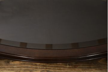 中古　美品　maruni(マルニ木工)　ベルサイユシリーズ　クラシカルな雰囲気漂う楕円形のセンターテーブル(ローテーブル、リビングテーブル、オーバルテーブル)(定価約13万円)(R-080168)