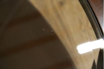 中古　美品　maruni(マルニ木工)　ベルサイユシリーズ　クラシカルな雰囲気漂う楕円形のセンターテーブル(ローテーブル、リビングテーブル、オーバルテーブル)(定価約13万円)(R-080168)