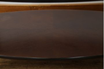 中古　美品　maruni(マルニ木工)　ベルサイユシリーズ　クラシカルな雰囲気漂う楕円形のセンターテーブル(ローテーブル、リビングテーブル、オーバルテーブル)(定価約13万円)(R-080168)