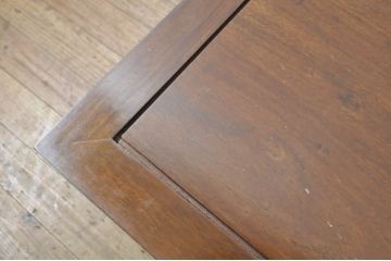 アジアンビンテージ　花梨材(唐木)　温かみのある木味が素敵なガラス天板付きサイドテーブル(カフェテーブル、コーヒーテーブル、ヴィンテージ)(R-080170)