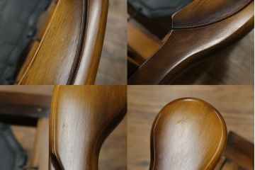 和製ビンテージ　希少な廃番品　オールドカリモク(karimoku)　コロニアルシリーズ　上品な佇まいが魅力の1Pソファ2脚セット(ラウンジチェア、アームチェア、1人掛け、ヴィンテージ)(R-080171)