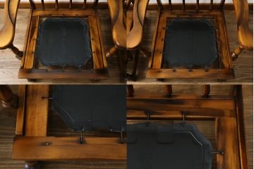 和製ビンテージ　希少な廃番品　オールドカリモク(karimoku)　コロニアルシリーズ　上品な佇まいが魅力の1Pソファ2脚セット(ラウンジチェア、アームチェア、1人掛け、ヴィンテージ)(R-080171)