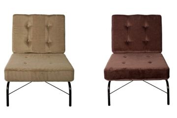中古　レアモデル　アデペシュ(a.depeche)　コリルソファ(coryre sofa)　お好みのクッションで楽しめる1Pローソファ5脚セット(スチールフレーム、アイアンフレーム、イージーチェア、ラウンジチェア、一人掛け、椅子、イス、バラ売り可能)(R-080174)