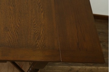 中古　美品　百貨店取り扱い　オーク材　ツイストレッグが特徴的なドローリーフテーブル　定価約22万円　(R-080175)
