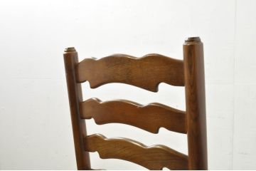 中古　美品　百貨店取り扱い　国産職人手作品　オーク材　クラシカルな雰囲気が魅力のチェア4脚セット(ダイニングチェア、アームレスチェア、椅子、イス、バラ売り可能)(定価1脚約5万円)(R-080176)