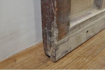 アンティーク建具　上手物!!　背が高くて立派な升目(マス目)格子蔵戸1枚(きつね格子、狐格子、引き戸、玄関戸)(R-080180)