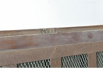 アンティーク建具　上手物!!　背が高くて立派な升目(マス目)格子蔵戸1枚(きつね格子、狐格子、引き戸、玄関戸)(R-080180)