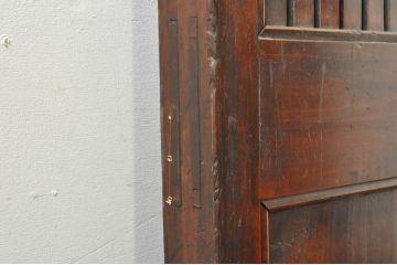アンティーク建具　北陸産　欅(ケヤキ)材・檜(ヒノキ)材　和の空間を高める格子蔵戸1枚(格子戸、引き戸、玄関戸)(R-080184)