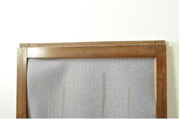 アンティーク建具　総欅(ケヤキ)材　時代の流れを感じさせる格子蔵戸1枚(引き戸、玄関戸、格子戸)(R-080185)