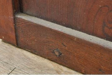 アンティーク建具　欅(ケヤキ)材　堂々とした佇まいが存在感を放つ格子蔵戸1枚(玄関戸、格子戸、引き戸)(R-080188)