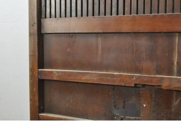 アンティーク建具　欅(ケヤキ)材　堂々とした佇まいが存在感を放つ格子蔵戸1枚(玄関戸、格子戸、引き戸)(R-080188)