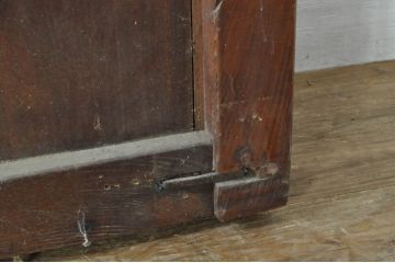 アンティーク建具　欅(ケヤキ)材　堂々とした佇まいが存在感を放つ格子蔵戸1枚(玄関戸、格子戸、引き戸)(R-080188)