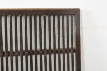 アンティーク建具　希少サイズ!!　落ち着いた和の空間を演出する背の高い幅広ガラス格子戸2枚セット(帯戸、引き戸、ガラス戸)(R-080190)