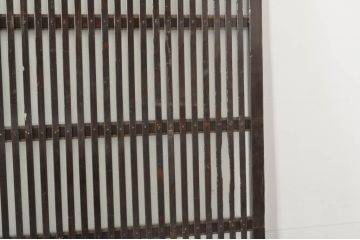 アンティーク建具　希少サイズ!!　落ち着いた和の空間を演出する背の高い幅広ガラス格子戸2枚セット(帯戸、引き戸、ガラス戸)(R-080190)
