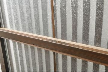 アンティーク建具　希少サイズ!!　落ち着いた和の空間を演出する背の高い幅広ガラス格子戸2枚セット(帯戸、引き戸、ガラス戸)(R-080190)