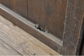 アンティーク建具　希少サイズ!!　落ち着いた和の空間を演出する背の高い幅広ガラス格子戸2枚セット(帯戸、引き戸、ガラス戸)(R-080190)
