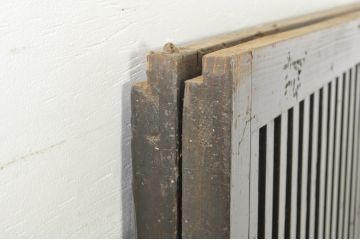 アンティーク建具　希少サイズ!!　落ち着いた和の空間を演出する背の高い幅広ガラス格子戸2枚セット(帯戸、引き戸、ガラス戸)(R-080190)
