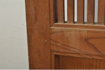 アンティーク建具　総欅(ケヤキ)材　落ち着いた和の空間を演出する組子入り格子蔵戸1枚(玄関戸、格子戸、引き戸)(R-080195)