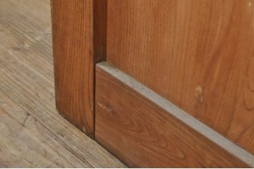 アンティーク建具　総欅(ケヤキ)材　落ち着いた和の空間を演出する組子入り格子蔵戸1枚(玄関戸、格子戸、引き戸)(R-080195)