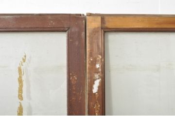 アンティーク建具　片面ペイント仕上げ限定　古い酒屋の特大ガラス戸2枚セット(引き戸)(R-080196)