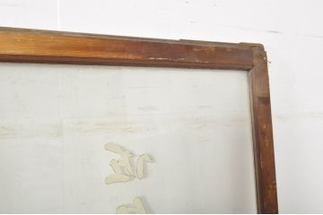 アンティーク建具　片面ペイント仕上げ限定　古い酒屋の特大ガラス戸2枚セット(引き戸)(R-080196)