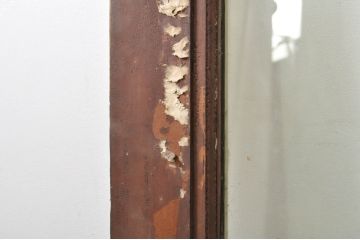 アンティーク建具　片面ペイント仕上げ限定　古い酒屋の特大ガラス戸2枚セット(引き戸)(R-080196)
