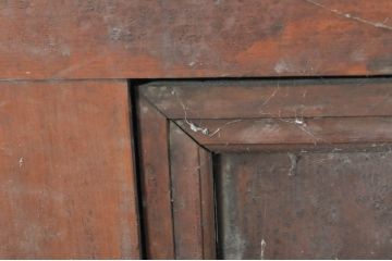 アンティーク建具　片面ペイント仕上げ限定　古い酒屋の特大ガラス戸2枚セット(引き戸)(R-080196)