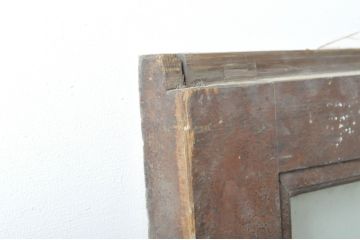 アンティーク建具　片面ペイント仕上げ限定　古い酒屋の特大ガラス戸2枚セット(引き戸)(R-080196)