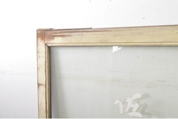 アンティーク建具　片面ペイント仕上げ限定　古い酒屋の特大ガラス戸2枚セット(引き戸)(R-080196)