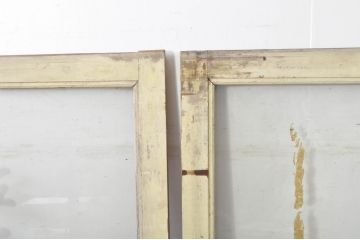 アンティーク建具　片面ペイント仕上げ限定　古い酒屋の特大ガラス戸2枚セット(引き戸)(R-080196)