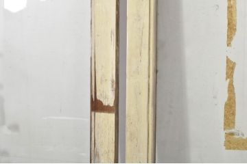 アンティーク建具　片面ペイント仕上げ限定　古い酒屋の特大ガラス戸2枚セット(引き戸)(R-080196)