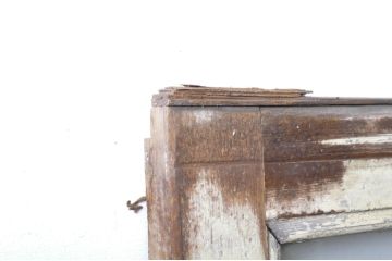 アンティーク建具　片面ペイント仕上げ限定　古い酒屋の特大ガラス戸2枚セット(引き戸)(R-080196)