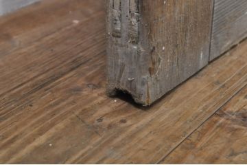 アンティーク建具　片面ペイント仕上げ限定　古い酒屋の特大ガラス戸2枚セット(引き戸)(R-080196)