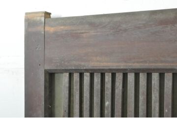 アンティーク建具　欅(ケヤキ)材　堂々とした佇まいが存在感を放つガラス入り格子蔵戸1枚(玄関戸、格子戸、引き戸)(R-080197)