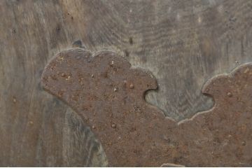 アンティーク建具　欅(ケヤキ)材　堂々とした佇まいが存在感を放つガラス入り格子蔵戸1枚(玄関戸、格子戸、引き戸)(R-080197)