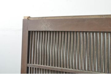 アンティーク建具　欅(ケヤキ)材　堂々とした佇まいが存在感を放つガラス入り格子蔵戸1枚(玄関戸、格子戸、引き戸)(R-080197)